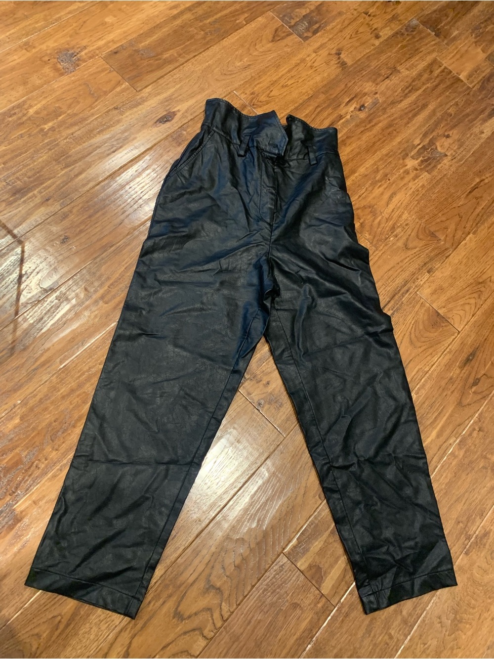 Black Women’s Pleather Casual Trousers